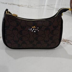 Dark Brown Shoulder Bag Accents